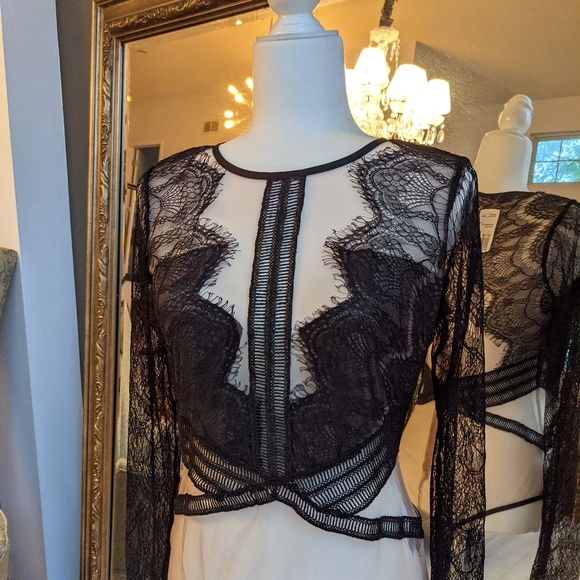 Lace body suit Black Nude L - Picture 4 of 16